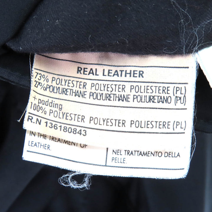 訳有△Salvatore Ferragamo サルヴァトーレフェラガモ ガンチーニ リバーシブル 中綿入り フード付 レザーコート ブラック 48 正規品