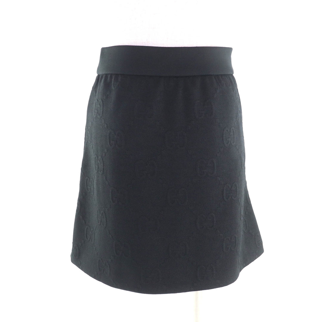 極美品★GUCCI グッチ 22AW 655183 GG柄 ジャージー ジャガード スカート ボトムス ブラック XS イタリア製 正規品 レディース