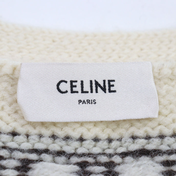 極美品○CELINE セリーヌ 21AW 2A90Q107O エディスリマン期 シェットランド ノルディック柄 オーバーサイズ ニット XS 英国製 正規品