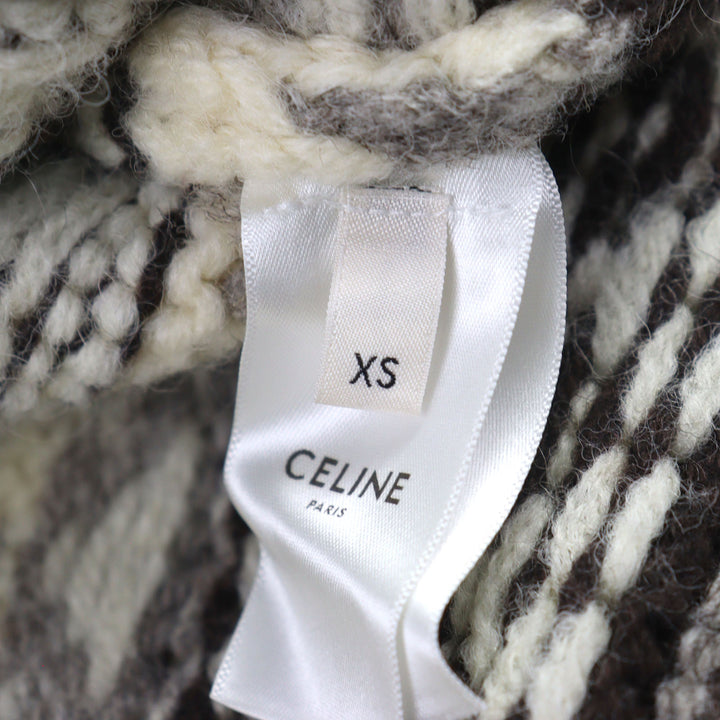 極美品○CELINE セリーヌ 21AW 2A90Q107O エディスリマン期 シェットランド ノルディック柄 オーバーサイズ ニット XS 英国製 正規品