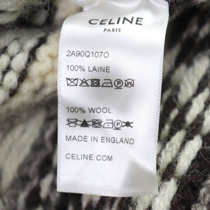 極美品○CELINE セリーヌ 21AW 2A90Q107O エディスリマン期 シェットランド ノルディック柄 オーバーサイズ ニット XS 英国製 正規品