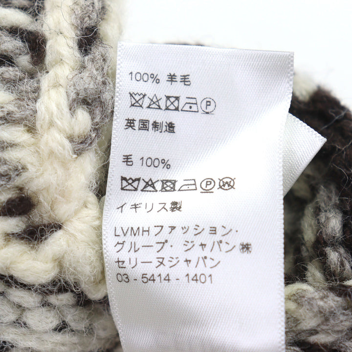 極美品○CELINE セリーヌ 21AW 2A90Q107O エディスリマン期 シェットランド ノルディック柄 オーバーサイズ ニット XS 英国製 正規品