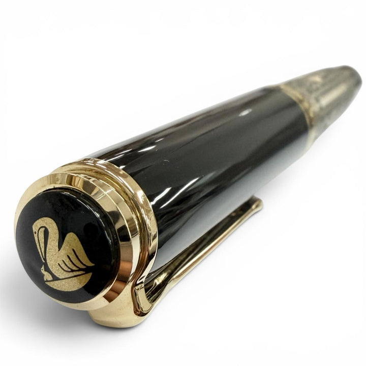 極美品▼PERIKAN ペリカン M900 ビッグトレド 925 ペン先18K Mニブ 万年筆 ブラック ゴールド ドイツ製 重量38.53g メンズ
