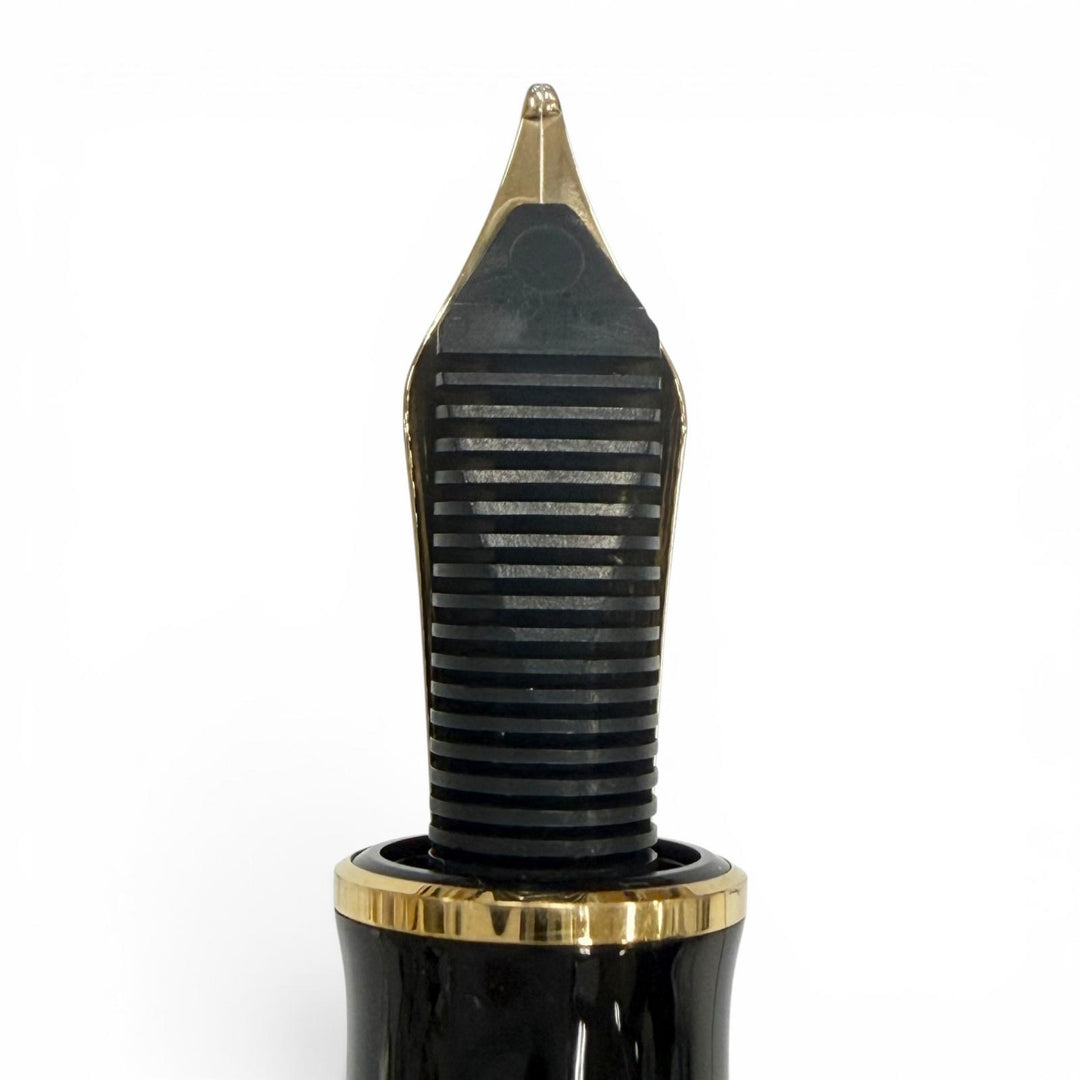 極美品▼PERIKAN ペリカン M900 ビッグトレド 925 ペン先18K Mニブ 万年筆 ブラック ゴールド ドイツ製 重量38.53g メンズ