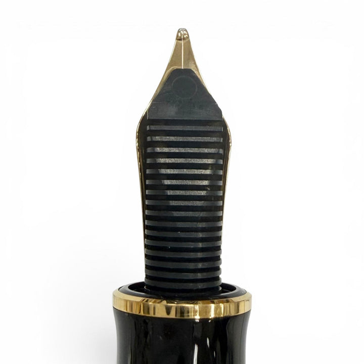 極美品▼PERIKAN ペリカン M900 ビッグトレド 925 ペン先18K Mニブ 万年筆 ブラック ゴールド ドイツ製 重量38.53g メンズ