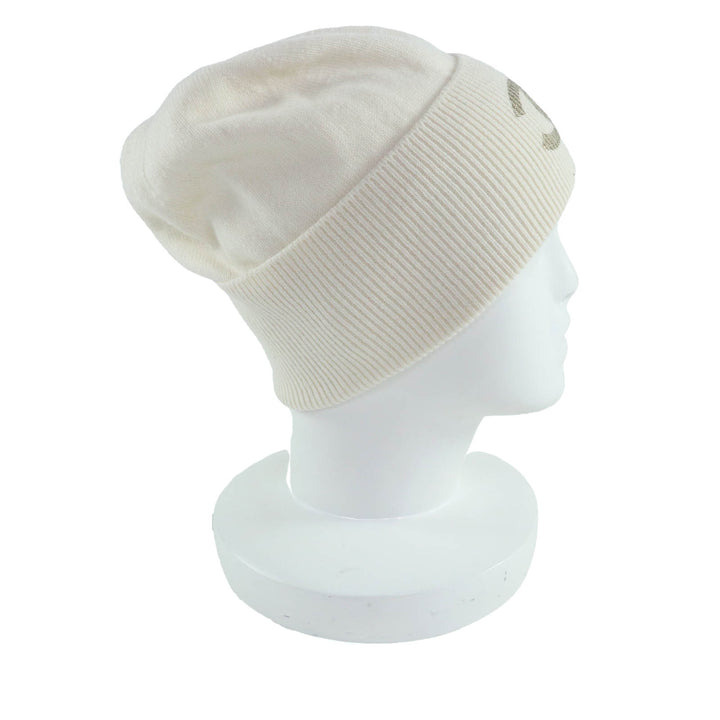 未使用品◇CHANEL シャネル GLX14J0E カシミヤ100％ ココマーク ニット帽 ニットキャップ アイボリー 箱付 伊製 正規品 レディース