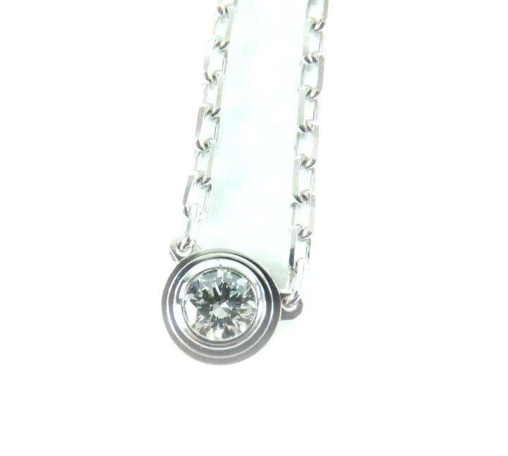 極美品★Cartier カルティエ B7215900 ダムール SM 750(WG) 136EYV 約0.09ct 1P ダイヤ ネックレス シルバー 総重量2.93g 定価205700円