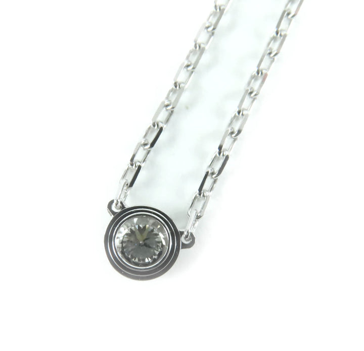 極美品★Cartier カルティエ B7215900 ダムール SM 750(WG) 136EYV 約0.09ct 1P ダイヤ ネックレス シルバー 総重量2.93g 定価205700円