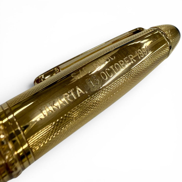 美品▼MONTBLANC モンブラン マイスターシュテュック ソリテール 146 バーメイル バーレイ 18K EFニブ ホワイトスター 万年筆 ゴールド