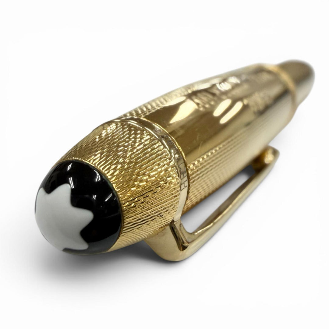 美品▼MONTBLANC モンブラン マイスターシュテュック ソリテール 146 バーメイル バーレイ 18K EFニブ ホワイトスター 万年筆 ゴールド