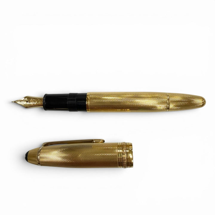 美品▼MONTBLANC モンブラン マイスターシュテュック ソリテール 146 バーメイル バーレイ 18K EFニブ ホワイトスター 万年筆 ゴールド