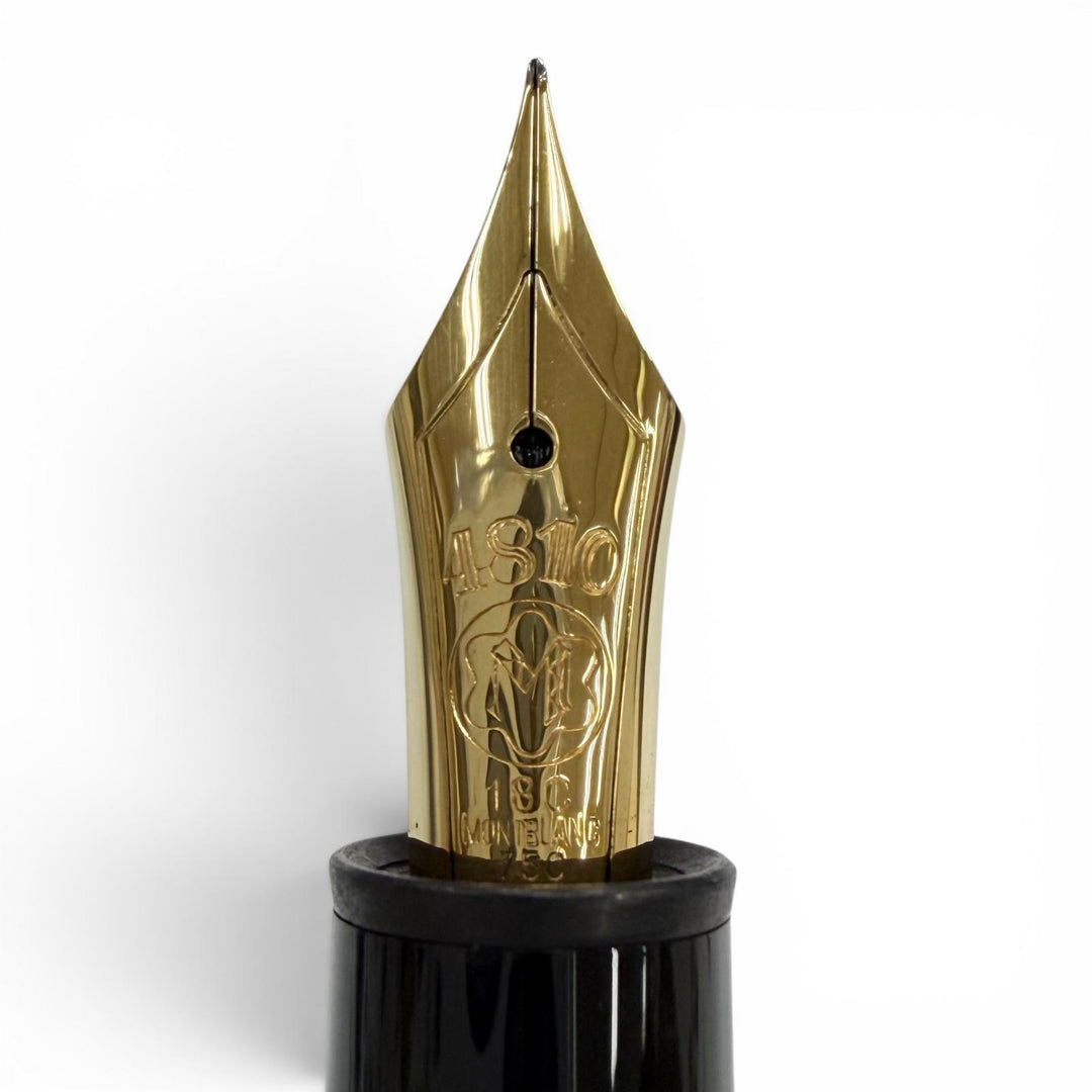 美品▼MONTBLANC モンブラン マイスターシュテュック ソリテール 146 バーメイル バーレイ 18K EFニブ ホワイトスター 万年筆 ゴールド