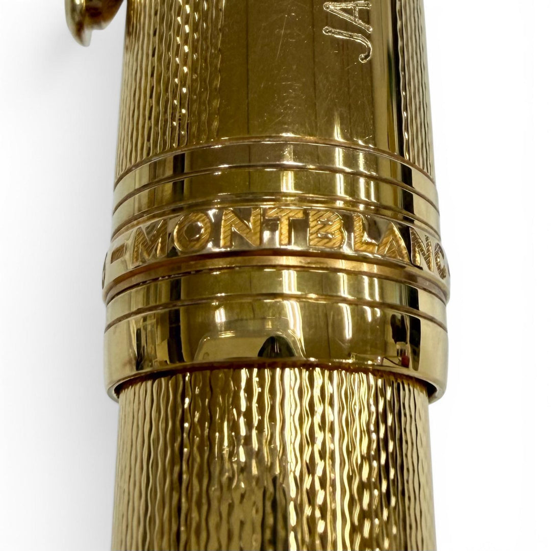 美品▼MONTBLANC モンブラン マイスターシュテュック ソリテール 146 バーメイル バーレイ 18K EFニブ ホワイトスター 万年筆 ゴールド