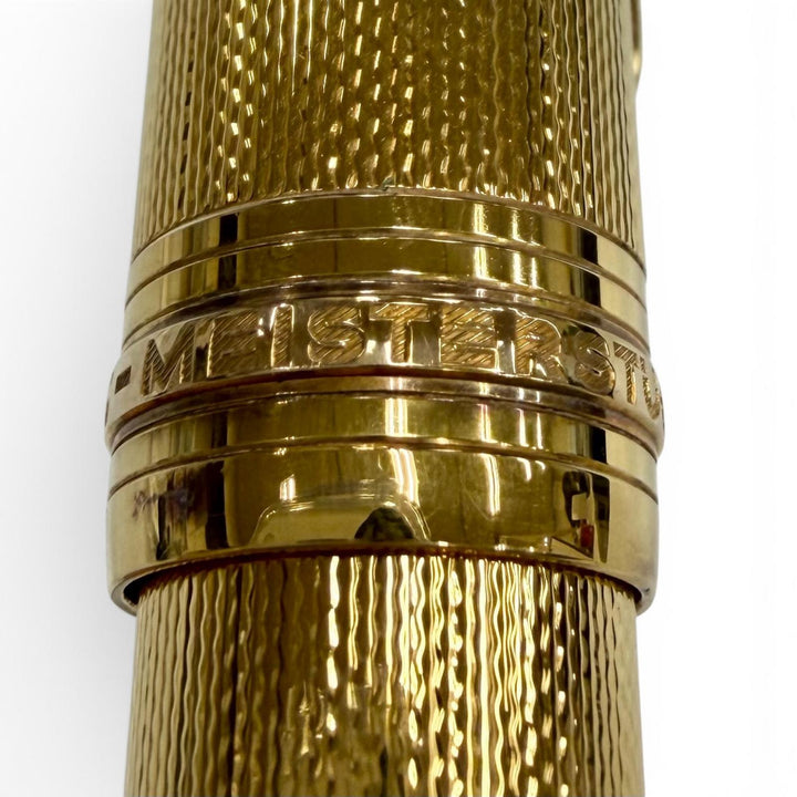 美品▼MONTBLANC モンブラン マイスターシュテュック ソリテール 146 バーメイル バーレイ 18K EFニブ ホワイトスター 万年筆 ゴールド