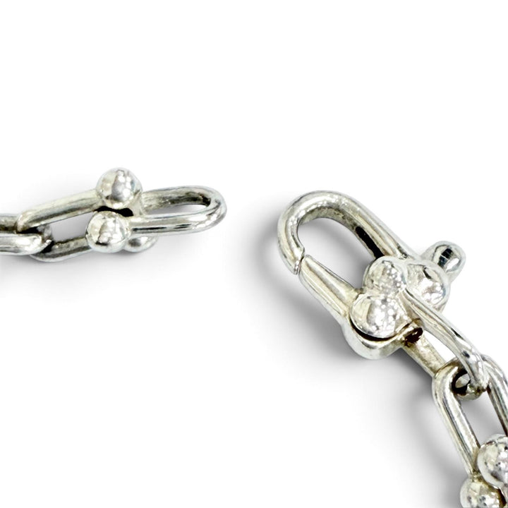 極美品△TIFFANY&amp;Co. ティファニー ハードウェア マイクロリンク ブレスレット AG925 現行品 シルバー 伊製 重量6.3g 定価155100円 箱付