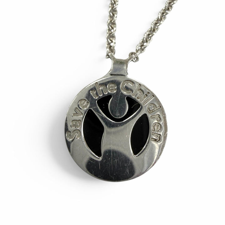 美品☆BVLGARI ブルガリ ビーゼロワン セーブザチルドレン チャリティ ネックレス 925 オニキス ルビー シルバー 伊製 重量7.8g 箱付き