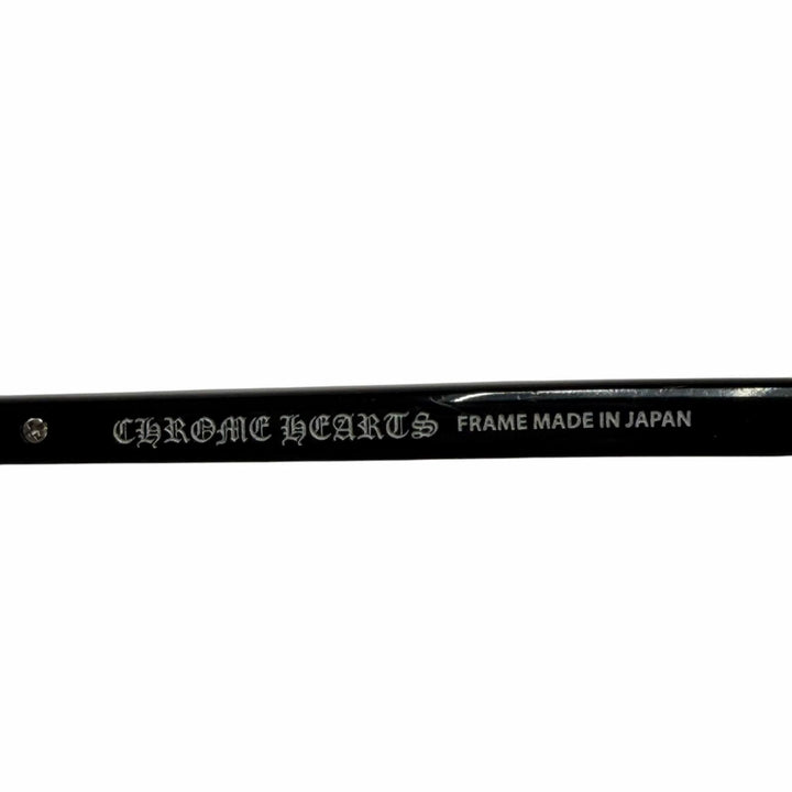 美品▼CHROME HEARTS クロムハーツ GROWLER 1 925 メガネ 眼鏡 アイウェア ブラック シルバー 56□19-144 度入り ケース付 総重量37.32g