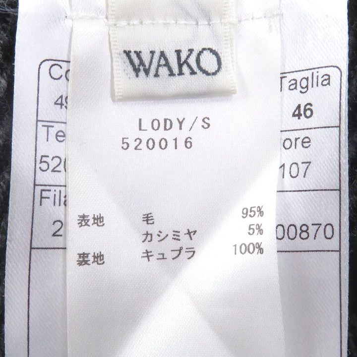 極美品□TAGLIATORE タリアトーレ 520016 LOYD/S ST カシミヤ混 ヘリンボーン柄 ステンカラーコート グレー 46 イタリア製 正規品 メンズ