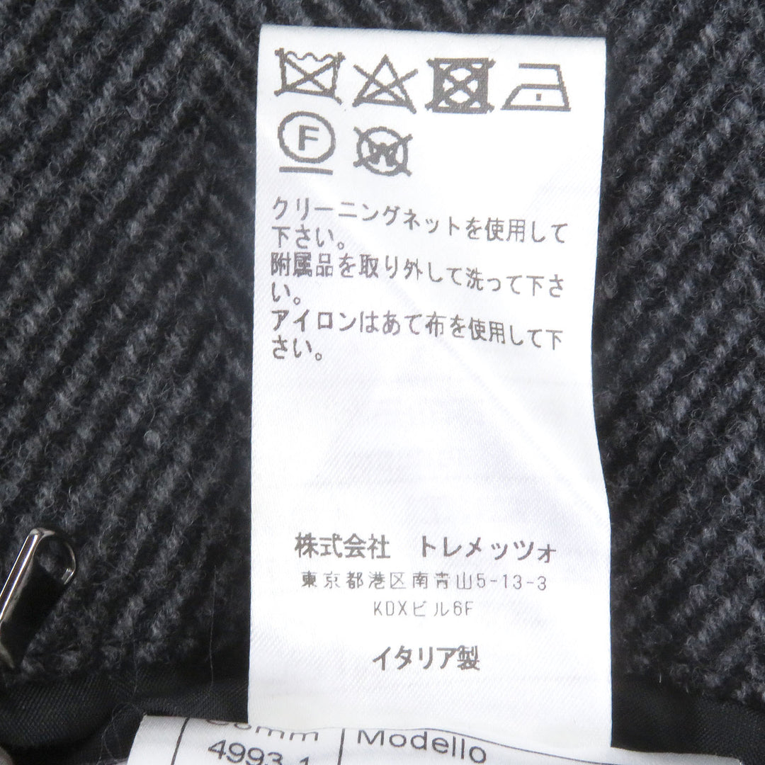 極美品□TAGLIATORE タリアトーレ 520016 LOYD/S ST カシミヤ混 ヘリンボーン柄 ステンカラーコート グレー 46 イタリア製 正規品 メンズ