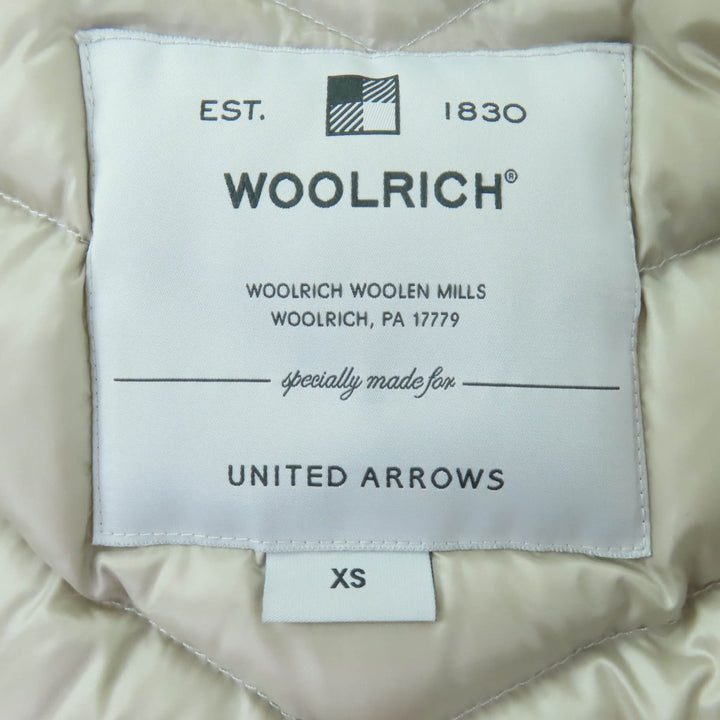 美品☆WOOLRICH ウールリッチ WWCPS2861 ラビットファー・フード付 ZIP UP ロング丈 ダウンコート グレー XS 正規品 レディース