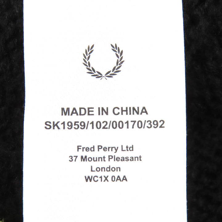 極美品△RAF SIMONS FRED PERRY ラフシモンズ フレッドペリー SK1959/102/00170/392 ウール混 Vネック ニット ベスト ブラック L メンズ