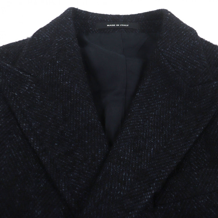 美品▼TAGLIATORE タリアトーレ CFBL10B Brilla ウール アルパカ モヘア シルク ダブルチェスターコート ネイビー 44 伊製 正規品 メンズ