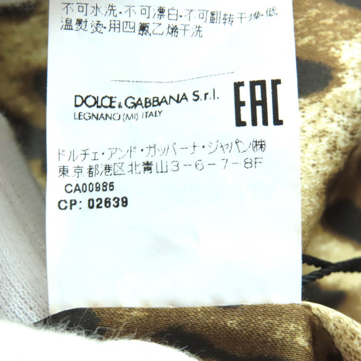 未使用△DOLCE&amp;GABBANA ドルチェ＆ガッバーナ F0P93T ウール 裏地レオパード柄 ツイード シングル コート ブラック 38 イタリア製 正規品