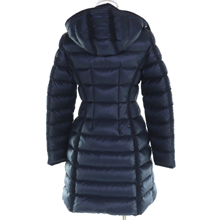 極美品◇MONCLER モンクレール 21-22AW G20931C51100 HERMINE エルミンヌ ロゴワッペン・フード付 ダウンコート ダークネイビー 0 正規品