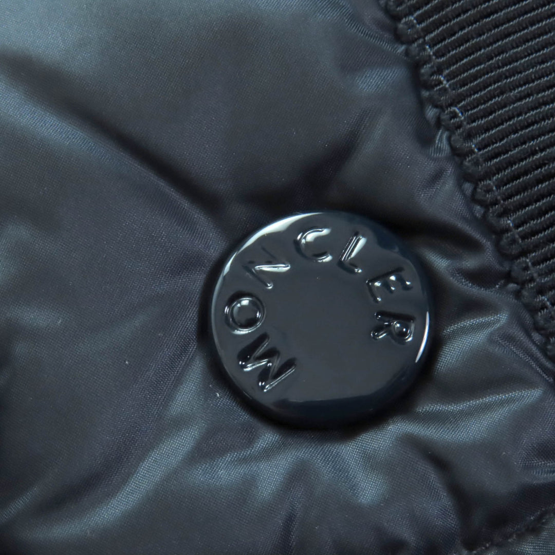 極美品◇MONCLER モンクレール 21-22AW G20931C51100 HERMINE エルミンヌ ロゴワッペン・フード付 ダウンコート ダークネイビー 0 正規品