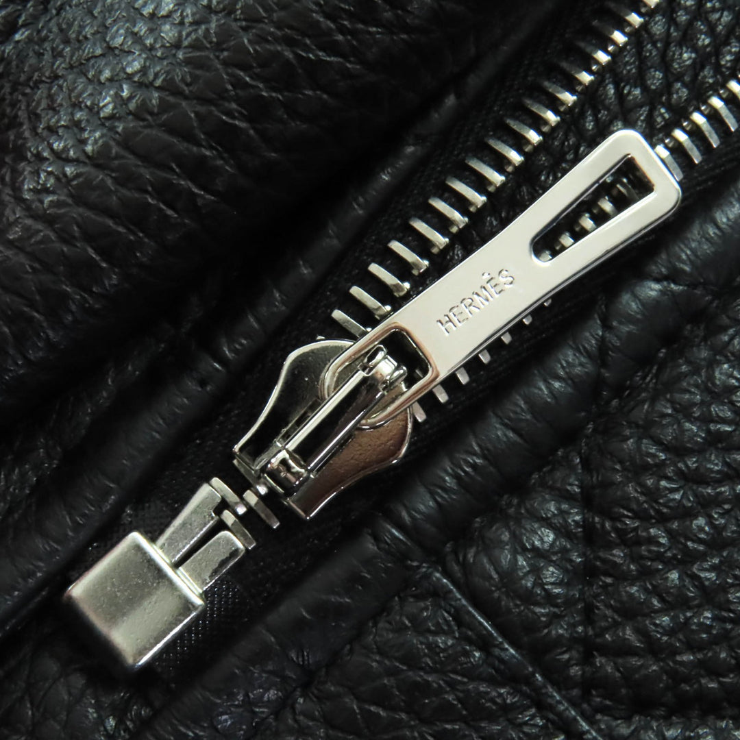 未使用品◇HERMES エルメス 2023年製 3H1207D1 セリエボタン ディアスキン レザージャケット ブラック 36 イタリア製 正規品 レディース