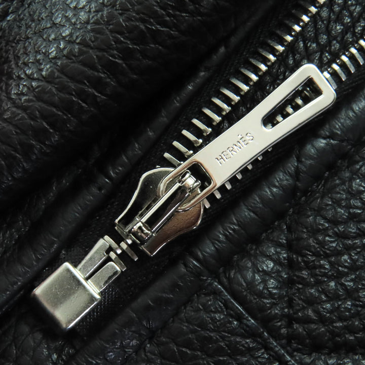 未使用品◇HERMES エルメス 2023年製 3H1207D1 セリエボタン ディアスキン レザージャケット ブラック 36 イタリア製 正規品 レディース