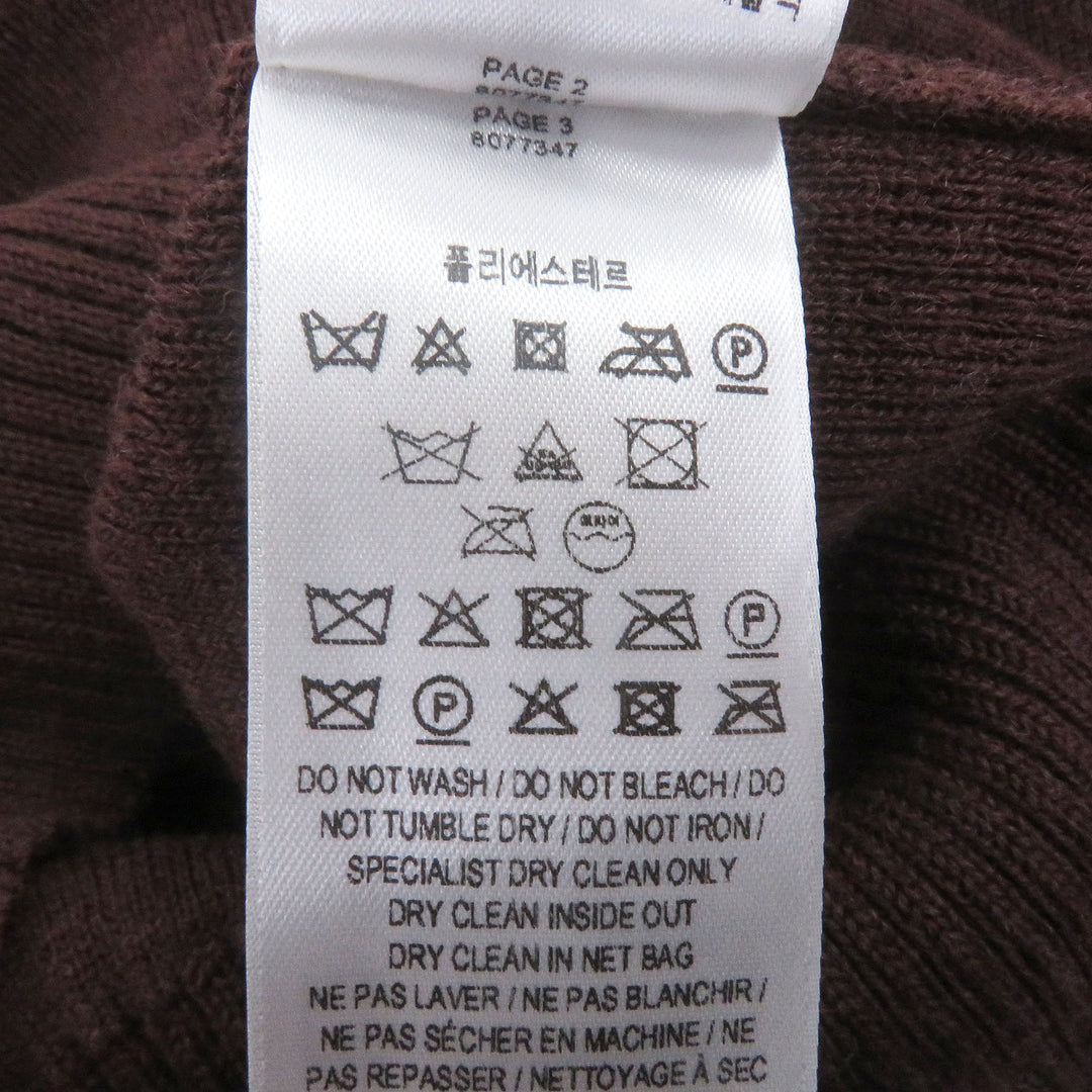 極美品□BURBERRY バーバリー 8077347 ウール ローズ 薔薇デザイン ロングスリーブニット セーター ブラウン S イタリア製 正規品 メンズ