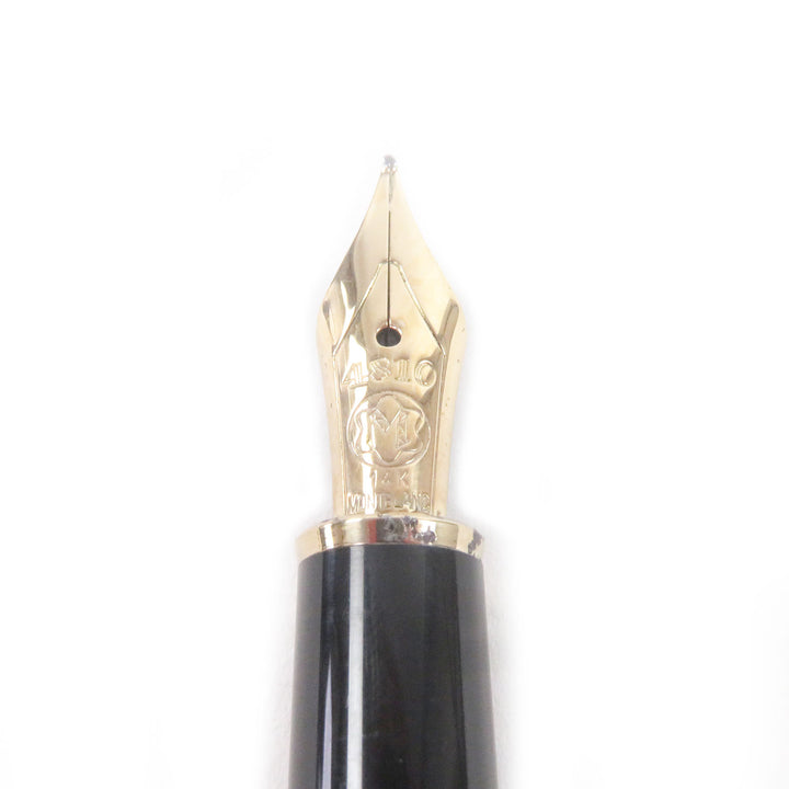 良品□MONTBLANC モンブラン マイスターシュテュック クラシック ペン先14K Fニブ キャップ式 万年筆 ボルドー ゴールド ドイツ製 メンズ