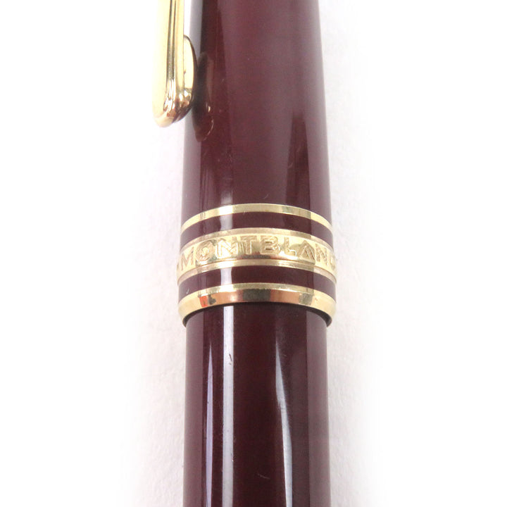 良品□MONTBLANC モンブラン マイスターシュテュック クラシック ペン先14K Fニブ キャップ式 万年筆 ボルドー ゴールド ドイツ製 メンズ