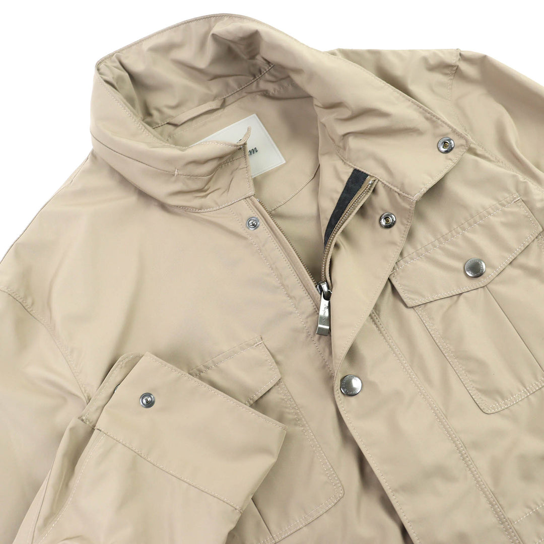 極美品△Aquascutum LONDON アクアスキュータムロンドン ロゴボタン ZIPUP フィールドジャケット ナイロンジャケット ベージュ 36 正規品