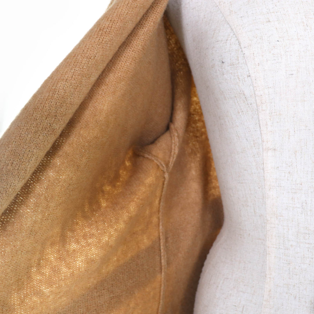 未使用品☆Max Mara マックスマーラ 134602836500 ウール キャメル ベルト・フリンジ付 ニット コート カーディガン キャメル M 正規品