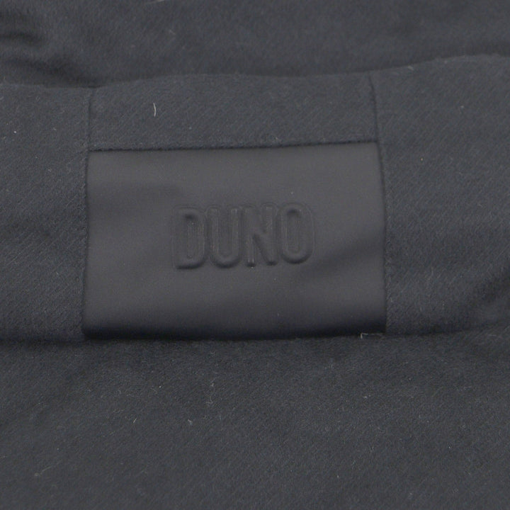 美品□DUNO デュノ 2023年製 VIRTUS PRATO ロゴ入り フーデッド ウールダウンジャケット パファージャケット ブラック 48 正規品 メンズ