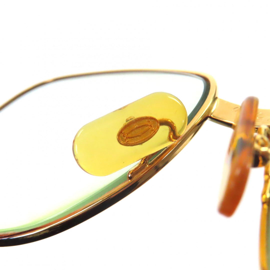 良品▼Cartier カルティエ ヴィンテージ トリニティ ロゴ金具 メガネ 眼鏡 アイウェア ゴールド ボルドー 56□16 130 度入り ケース付き