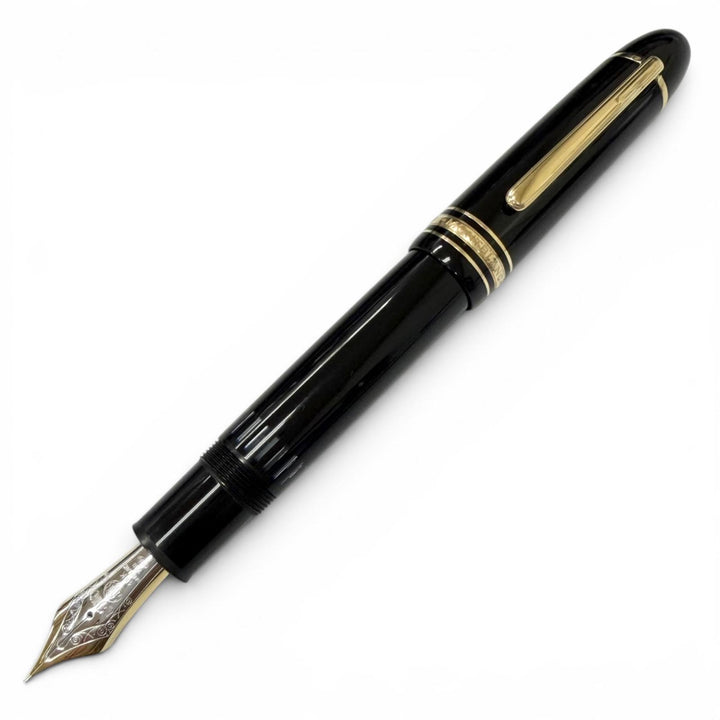 良品□MONTBLANC モンブラン マイスターシュテュック 149 ペン先18K EFニブ キャップ式 万年筆 ブラック ゴールド ドイツ製 メンズ