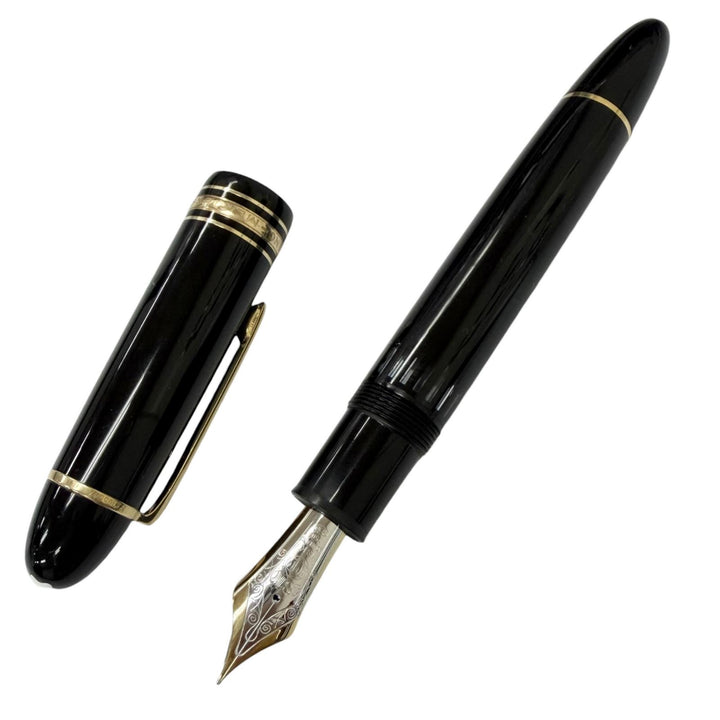 良品□MONTBLANC モンブラン マイスターシュテュック 149 ペン先18K EFニブ キャップ式 万年筆 ブラック ゴールド ドイツ製 メンズ