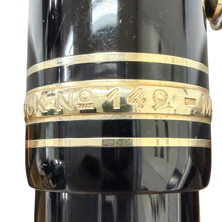 良品□MONTBLANC モンブラン マイスターシュテュック 149 ペン先18K EFニブ キャップ式 万年筆 ブラック ゴールド ドイツ製 メンズ