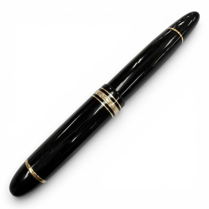 良品▼MONTBLANC モンブラン マイスターシュテュック 149 ペン先18K Fニブ ホワイトスター 万年筆 ブラック ゴールド ドイツ製 メンズ