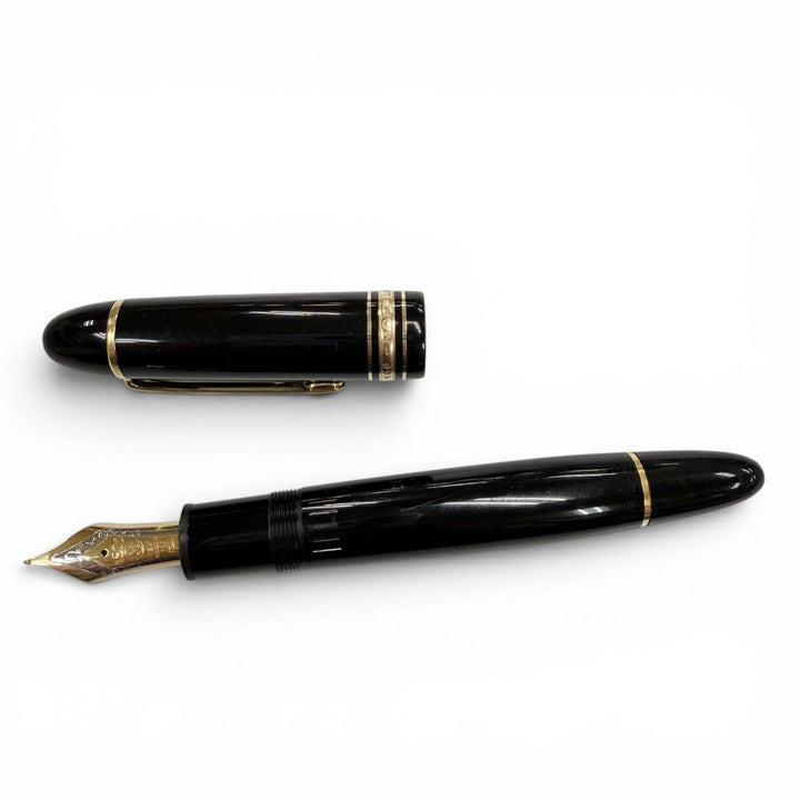 良品▼MONTBLANC モンブラン マイスターシュテュック 149 ペン先18K Fニブ ホワイトスター 万年筆 ブラック ゴールド ドイツ製 メンズ