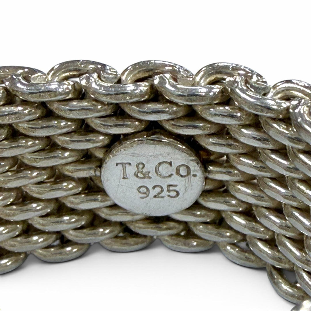 美品▼TIFFANY&amp;Co. ティファニー サマセット 925 メッシュ リング 指輪 シルバー JP9号相当 重量8.2g メンズ レディース アクセサリー