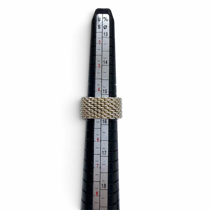美品▼TIFFANY&amp;Co. ティファニー サマセット 925 メッシュ リング 指輪 シルバー JP9号相当 重量8.2g メンズ レディース アクセサリー