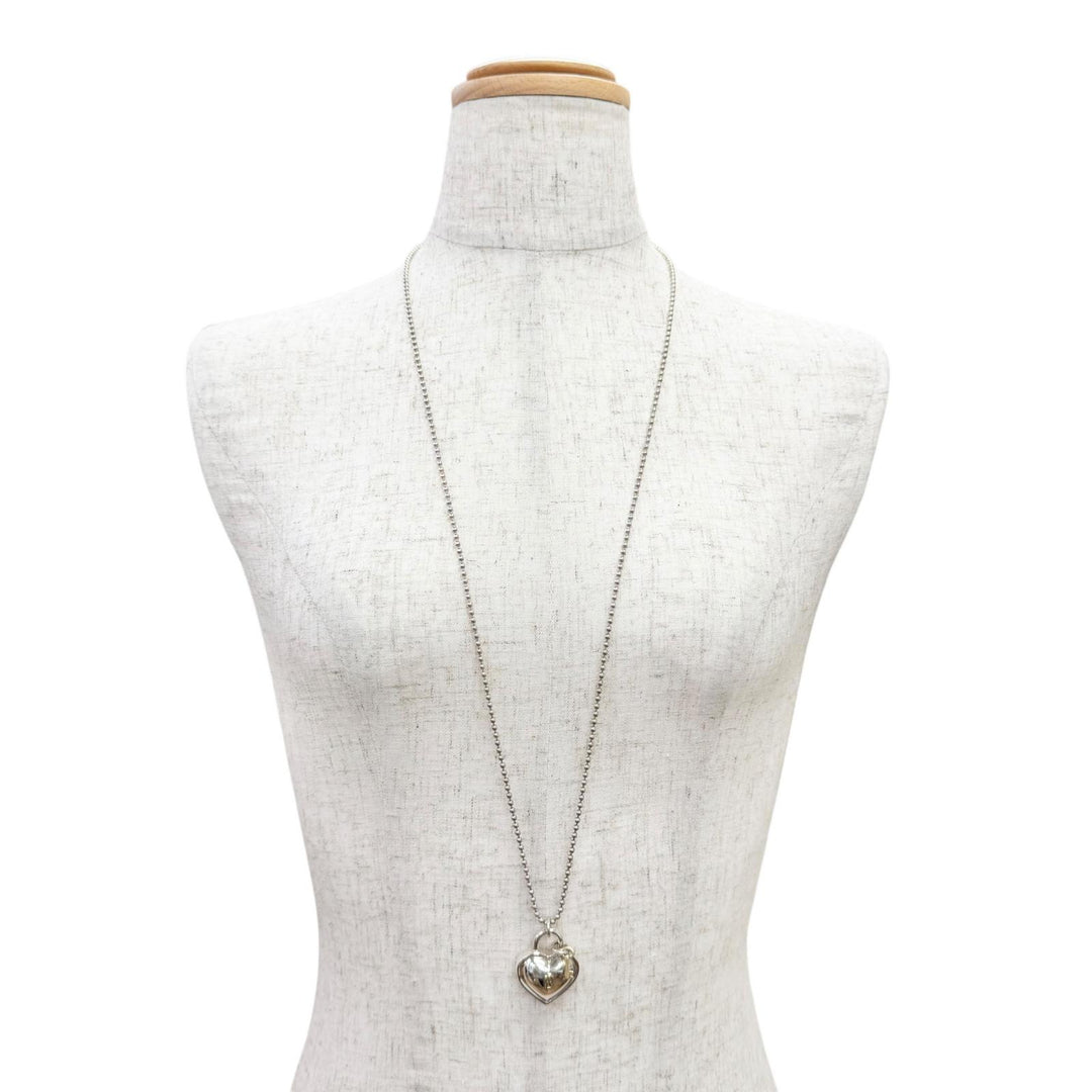 美品△TIFFANY&amp;Co. ティファニー 925 750 ハート ロック キー ネックレス ペンダント アクセサリー シルバー ゴールド 重量30.87g