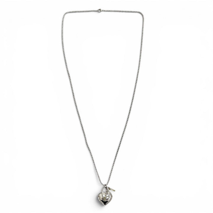 美品△TIFFANY&amp;Co. ティファニー 925 750 ハート ロック キー ネックレス ペンダント アクセサリー シルバー ゴールド 重量30.87g