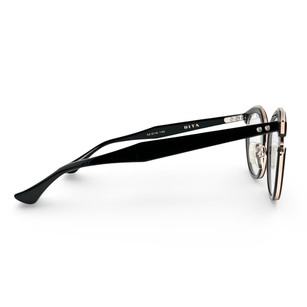 極美品▲DITA ディータ DTX500 MIKRO キャッツアイ メガネ 眼鏡 アイウェア ブラック ピンクゴールド 52□19 145 日本製 レディース