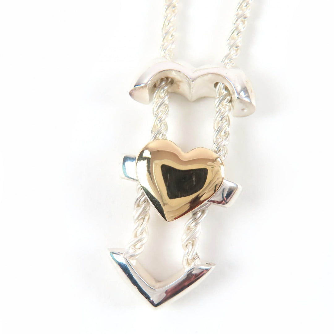 極美品☆TIFFANY&amp;Co. ティファニー 925 パズル ハート ネックレス ペンダント シルバー ゴールド 箱・保存袋付き 重量21.62g レディース