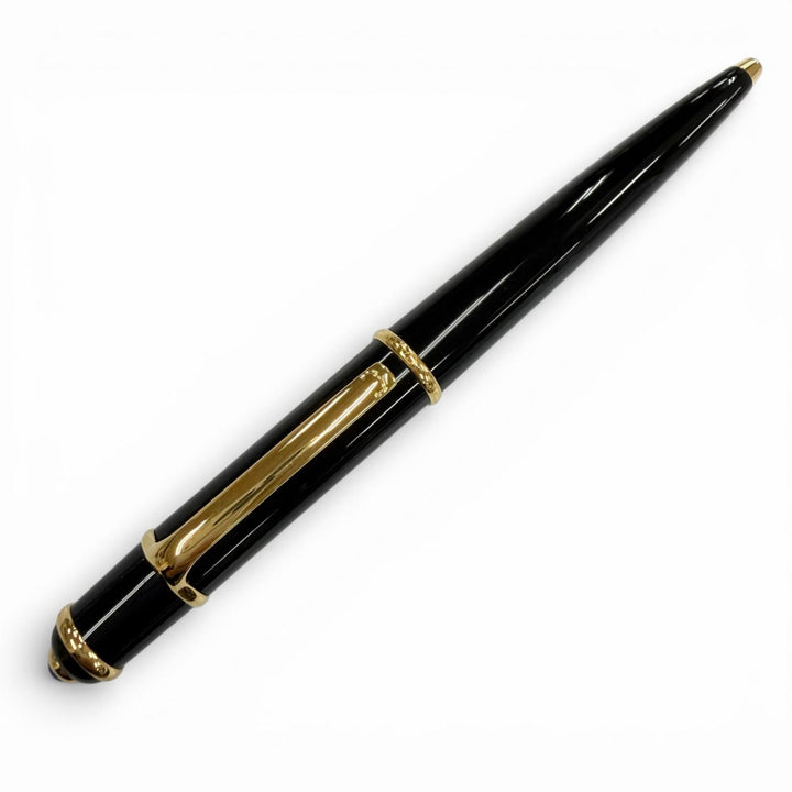 極美品▼Cartier カルティエ ディアボロ ドゥ カルティエ ブルージェムストーン ツイスト式 ボールペン ブラック ゴールド 筆記確認済み